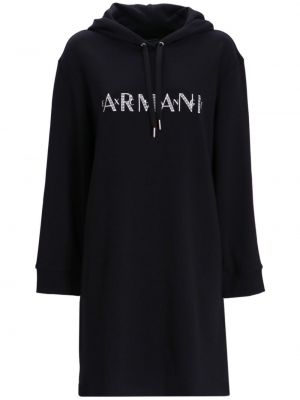 Obleka s potiskom Armani Exchange črna