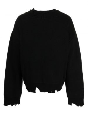 Sweter z przetarciami C2h4 czarny