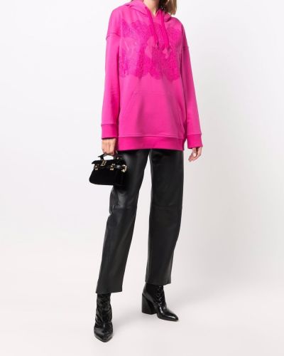 Bluza z kapturem koronkowa Valentino Garavani różowa