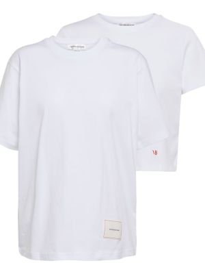 Džerzej bavlnené tričko Victoria Beckham biela