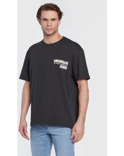 T-shirt avec imprimé slogan large Wrangler noir