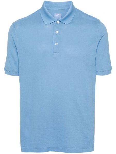 Памучна поло тениска Fedeli синьо