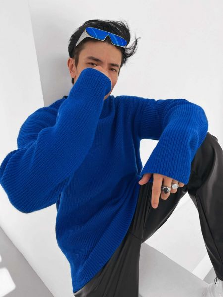 Пуловер оверсайз Megaman синий
