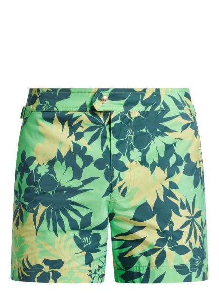 Pantaloni scurți cu model floral cu imagine Tom Ford verde