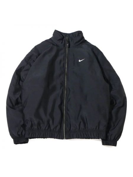 Длинная куртка с воротником стойка с длинным рукавом Nike черная