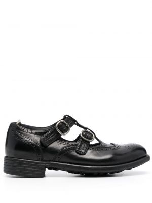 Usnjene nizki čevlji Officine Creative črna