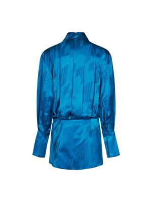 Mini vestido de tejido jacquard The Attico azul