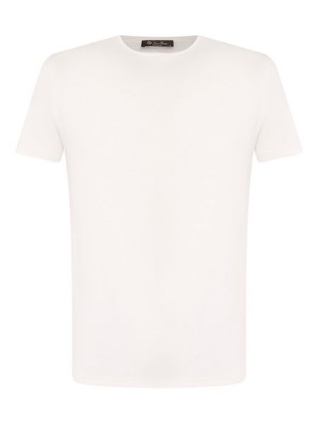 Хлопковая шелковая футболка Loro Piana белая