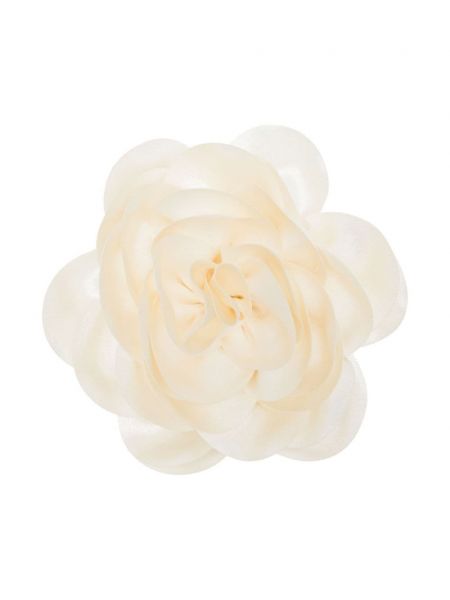 Brosa cu model floral Canaku alb