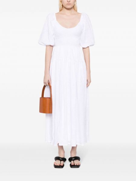 Lniana sukienka midi Faithfull The Brand biała