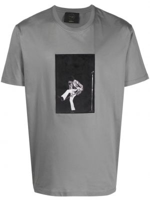 T-shirt con stampa Limitato grigio