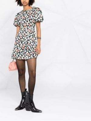 Geblümtes kleid mit print Saint Laurent schwarz