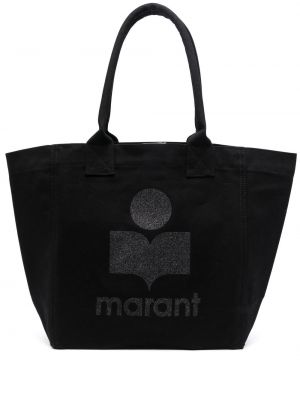 Шопинг чанта с принт Isabel Marant черно
