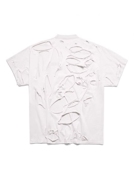 T-shirt effet usé en coton Balenciaga blanc