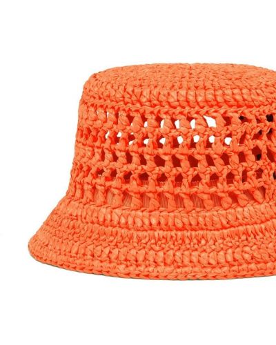 Haftowany kapelusz Prada pomarańczowy