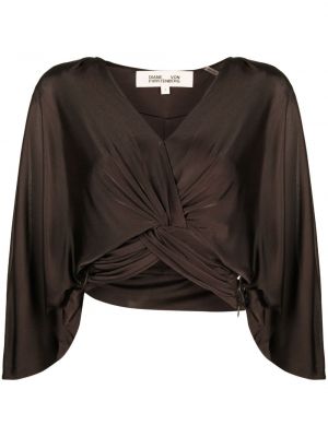 Bluza s v-izrezom Dvf Diane Von Furstenberg smeđa