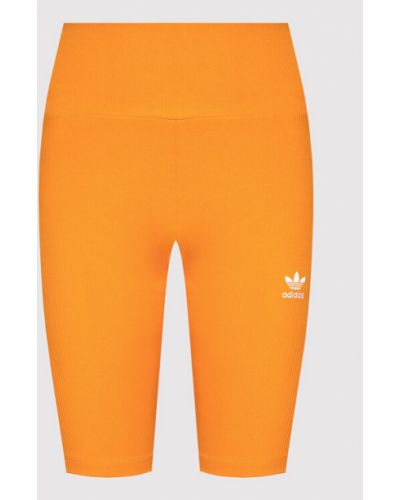 Slim fit kraťasy Adidas oranžové