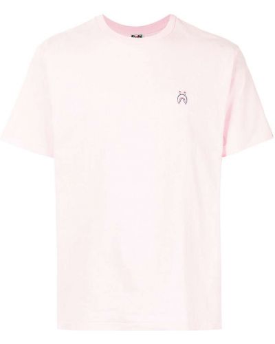 Bomull brodert t-skjorte A Bathing Ape® rosa