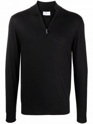 Jersey de cuello vuelto de tela jersey Fedeli negro