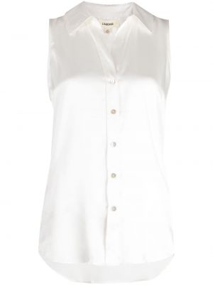 Копринена риза без ръкави L'agence бяло