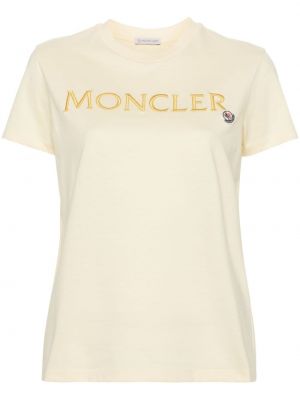 Памучна тениска Moncler жълто
