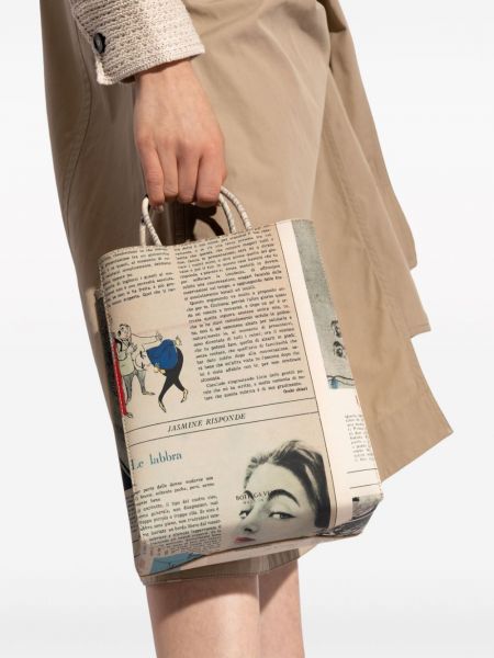 Leder shopper handtasche mit print Bottega Veneta