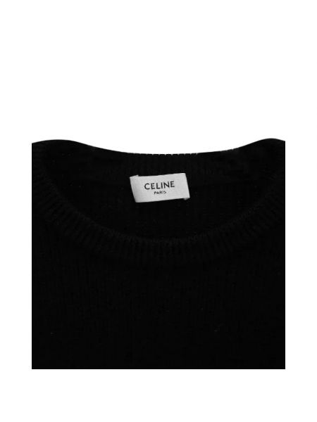 Top de lana retro Celine Vintage negro