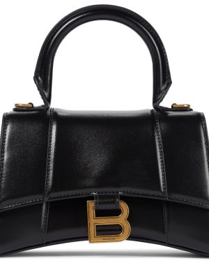 Кожени чанта през рамо Balenciaga черно
