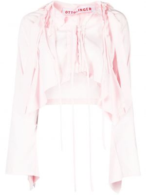 Памучна блуза Ottolinger розово