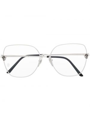 Oversized silmälasit Cartier Eyewear hopea