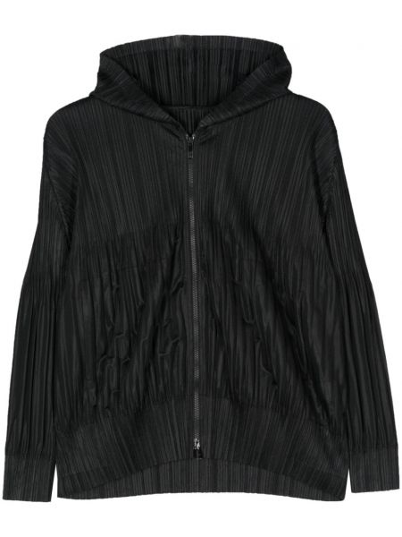 Plisovaná bunda s kapucňou Pleats Please Issey Miyake čierna