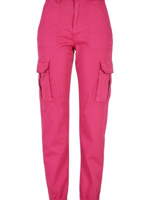 Pamučne hlače Urban Classics ružičasta