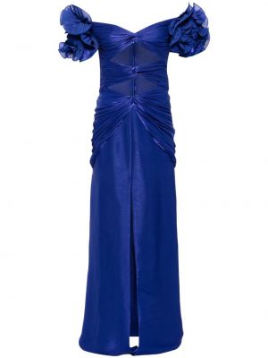 Вечерна рокля на цветя Costarellos синьо