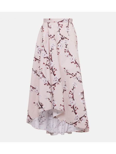 Floral bomull maxi skjørt Alexander Mcqueen rosa