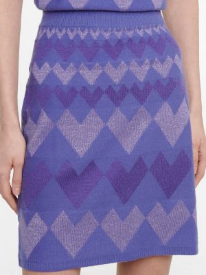 Žakárové vlněné mini sukně Diane Von Furstenberg fialové