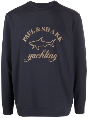 Rund hals trykt sweatshirt Paul & Shark blå