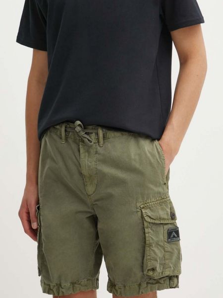 Pamučne kratke hlače kargo Superdry zelena