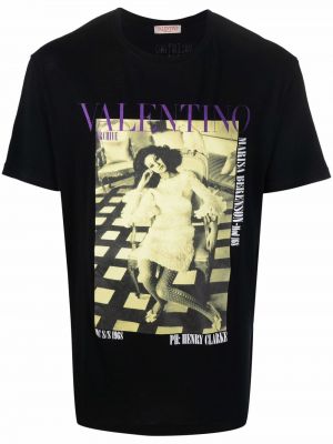 Póló nyomtatás Valentino Garavani fekete