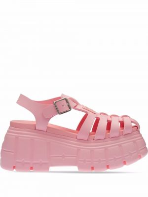 Sandali con platform Miu Miu rosa