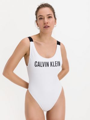 Egyrészes fürdőruha Calvin Klein fehér