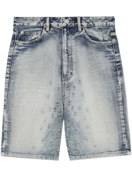 Shorts en jean brodeés We11done bleu