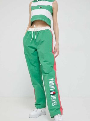 Spodnie sportowe Tommy Jeans zielone