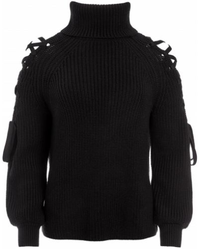 Jersey con cordones de cuello vuelto de tela jersey Alice+olivia negro
