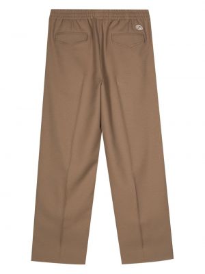 Pantalon slim avec applique Gucci marron