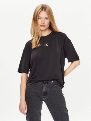 T-shirt large Calvin Klein Jeans noir