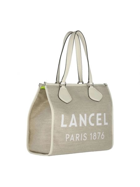 Leder shopper handtasche mit taschen Lancel weiß