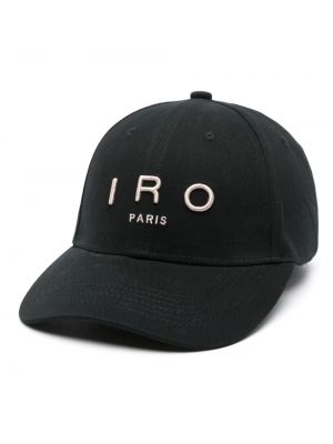 Памучна шапка с козирки бродирана Iro черно