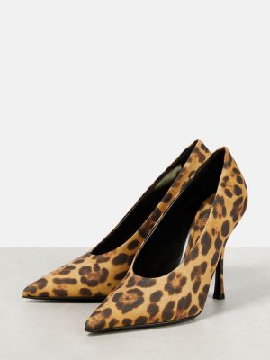 Полуотворени обувки с принт с леопардов принт Valentino Garavani кафяво