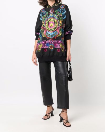 Sudadera con capucha con estampado Versace Jeans Couture negro