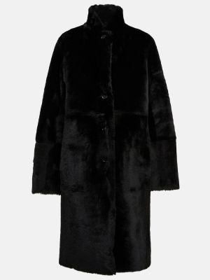 Αναστρεπτός δερμάτινο παλτό Joseph μαύρο